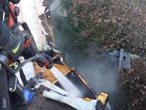 Požár kotelny zasáhl i fasádu domu