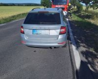 Motorkář se zranil po střetu s osobním autem v Zaječicích