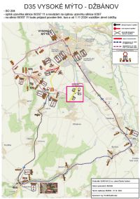 V příštím týdnu nás čekají dopravní omezení v souvislosti s probíhající stavbou dálnice D35 Vysoké Mýto – Džbánov
