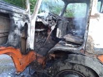 Požár zasáhl kabinu nákladního vozidla