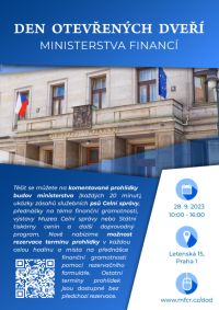 Budova Ministerstva financí se pošesté v historii otevře veřejnosti v rámci Dne české státnosti