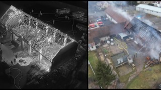 Foto: Při požáru areálu v Dolni Rovni utrpěla jedna osoba zranění a škoda se vyšplhala do  2,5 milionu korun