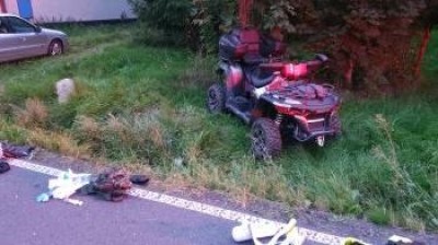 Řidič čtyřkolky byl po nehodě u Dolních Boříkovic transportován vrtulníkem do nemocnice