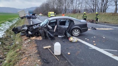 Nehoda čtyř aut se zraněním osob uzavřela silnici I/35 z Moravské Třebové směrem na Hřebeč