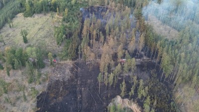 Čtyři dny strávili hasiči u požáru lesa